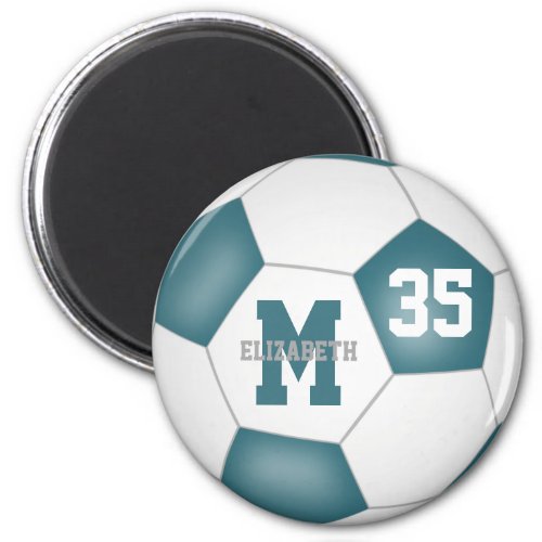 teal white soccer team colors magnet