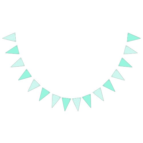 Teal  White Striped Bunting Flags