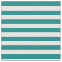 Teal &amp; White Striped Fabric