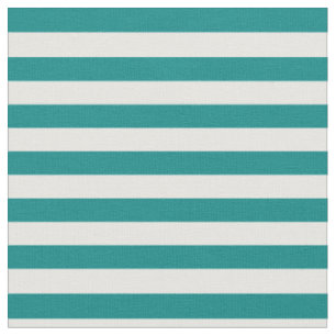 Teal & White Striped Fabric