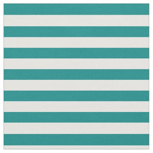 Teal  White Striped Fabric