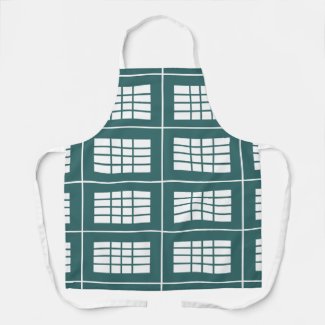 Teal White Stripes Pattern Bakery Catering Kitchen