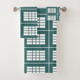 Teal White Stripes Pattern Elegant Modern