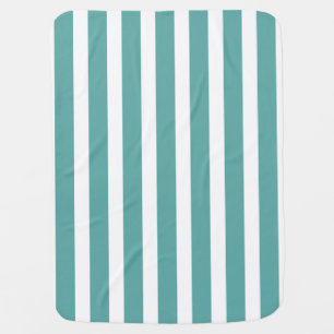 Teal White Stripes Swaddle Blanket