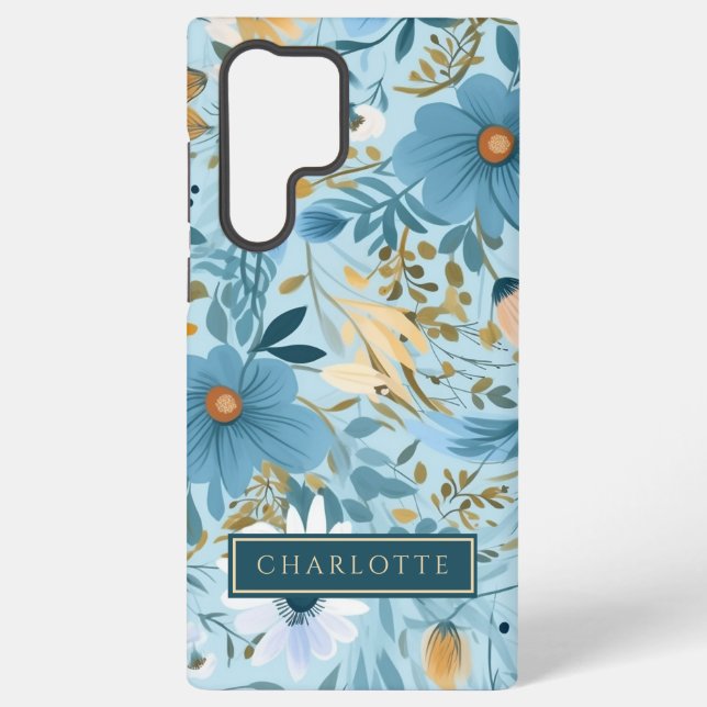 Teal Wildflower Garden  Samsung Galaxy Case (Back)