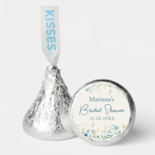 Teal Wildflowers Beige Floral Bridal Shower Hershey®'s Kisses®