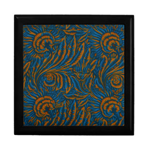 Teal William Morris Style Acanthus Leaf Botanical Gift Box