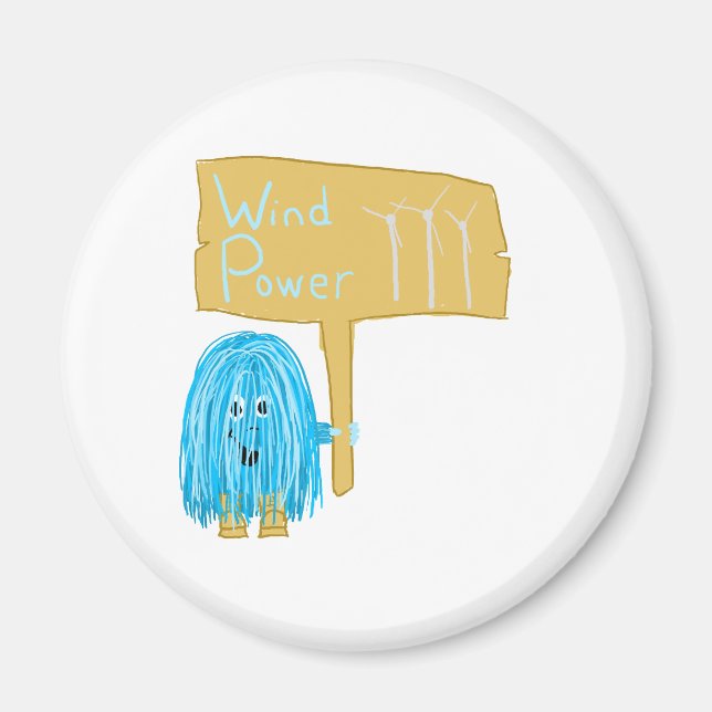 Teal wind power magnet (Front)