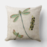 Teal-winged Dragonflies Decorative Throw Pillow at Zazzle