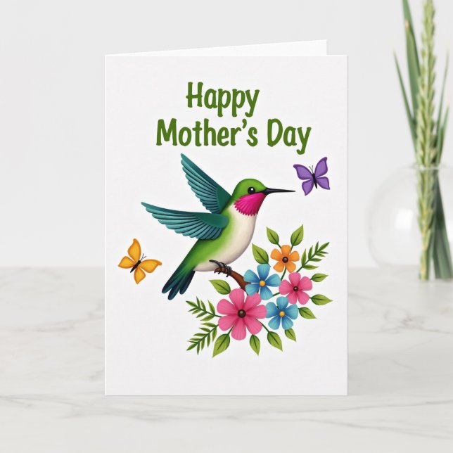 Teal Wings Mothers Day Card (Front)