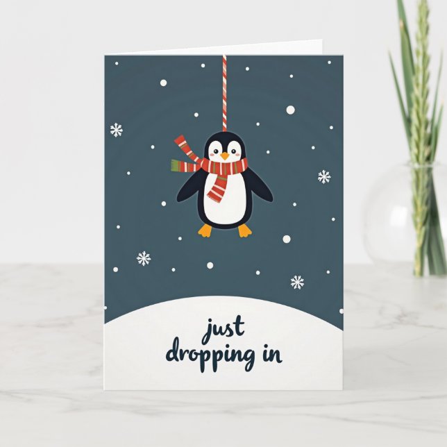Teal Winter Bird Card (Front)
