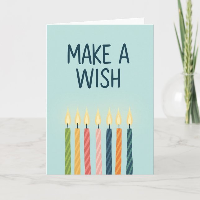 Teal Wish Birthday Card (Front)
