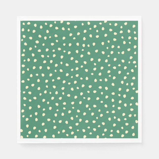 Teal With Beige Dots Paper Napkins (Front)