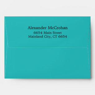 Teal with Black Return Address Mailing Envelope