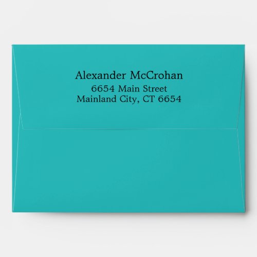 Teal with Black Return Address Mailing Envelope