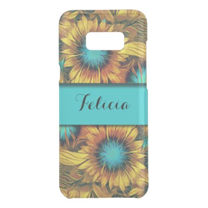 Teal With Colorful Sunflowers Uncommon Samsung Galaxy S8+ Case