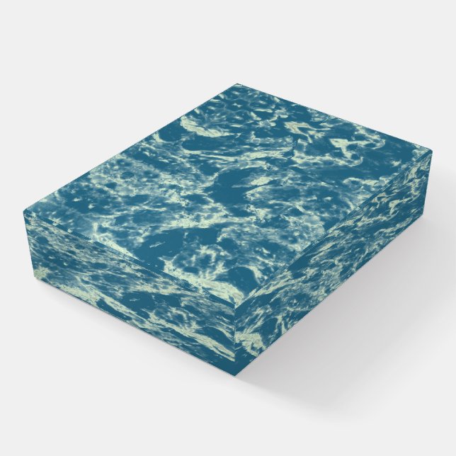 Teal With Green Vein Marble Paperweight (Angled)
