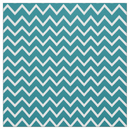 Teal with White Chevron Pattern Fabric