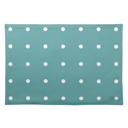 Teal With White Polka Dots Placemat