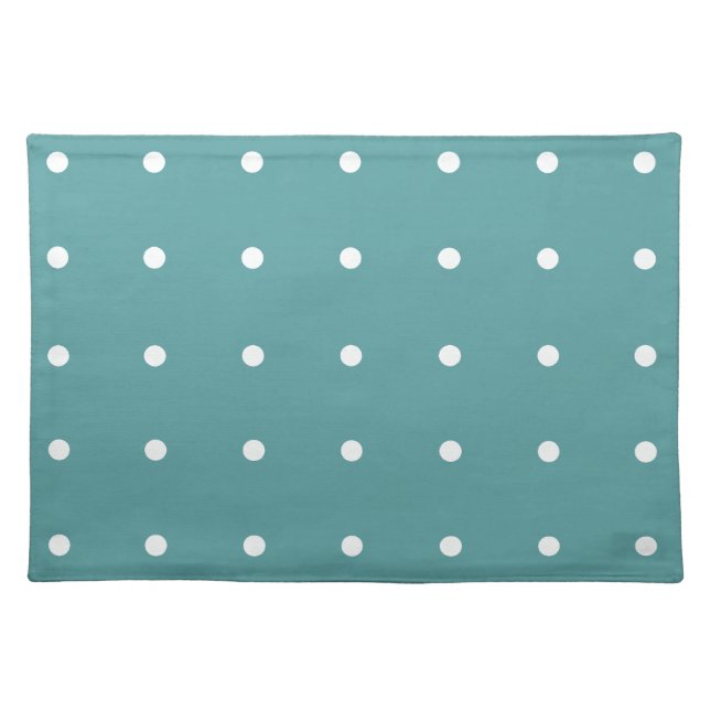 Teal With White Polka Dots Placemat (Front)