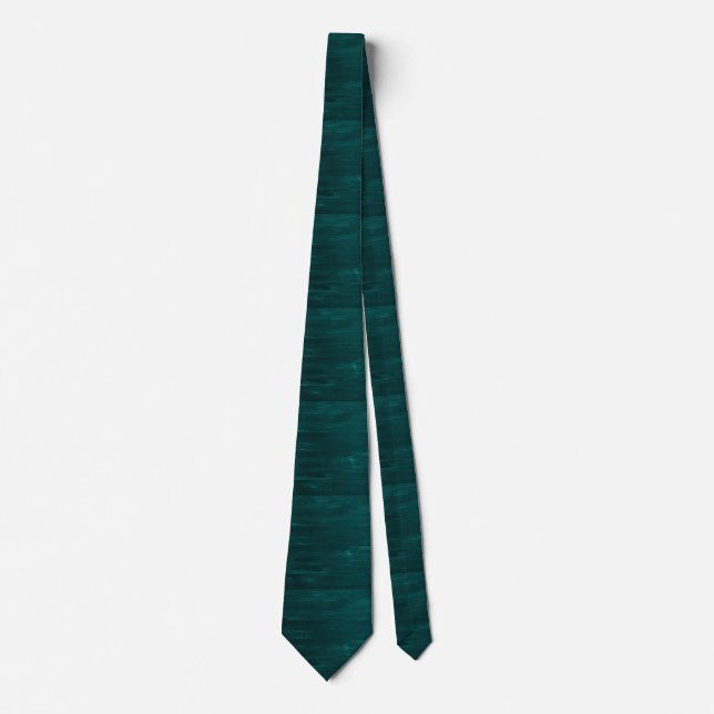 Teal wood texture stripes neck tie (Front)