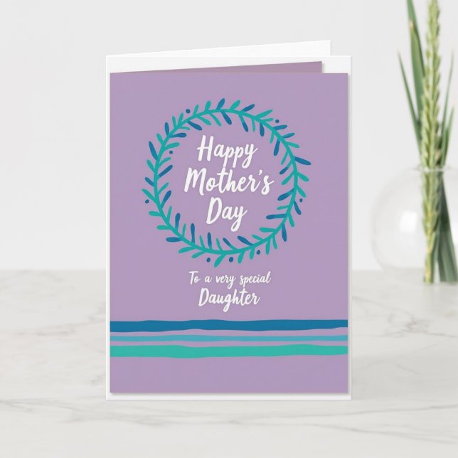 Teal Wreath Mothers Day Card (Front)