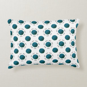 Teal Yarn Ball & Text Handmade Crafts Decorative Pillow