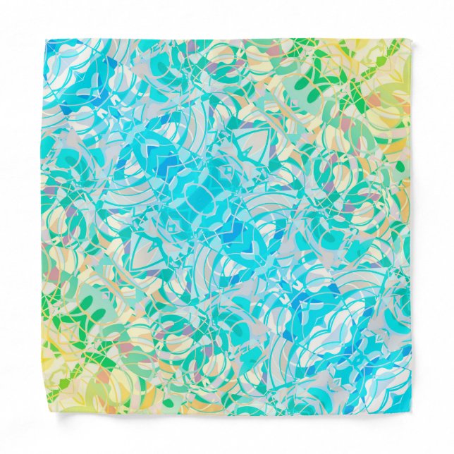  Teal Yellow Abstract  Bandana (Front)