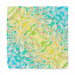 Teal Yellow Abstract Bandana