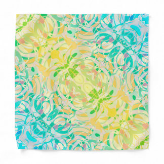  Teal Yellow Abstract  Bandana