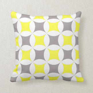 Teal yellow an Gray Pattern Decorative Pillow