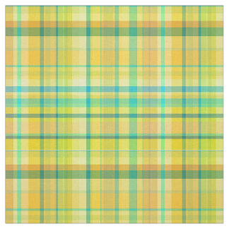 Teal Yellow Aqua Preppy Madras Style Plaid Sz6#4 Fabric