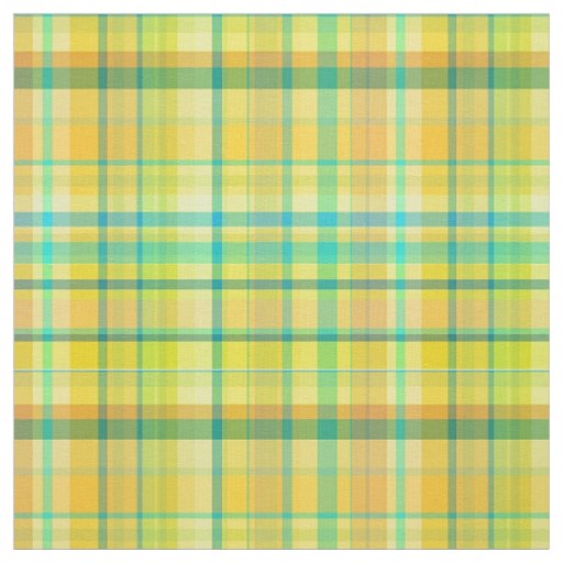Teal Yellow Aqua Preppy Madras Style Plaid Sz6#4 Fabric