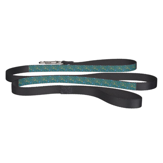 Teal Yellow Blue Coral Cowboy Dog Leash (Full)