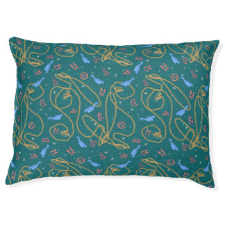 Teal Yellow Coral Cowboy Pet Bed