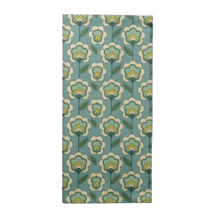 Teal & Yellow Floral Pattern Cloth Napkin