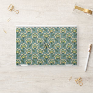 Teal & Yellow Floral Pattern HP Laptop Skin