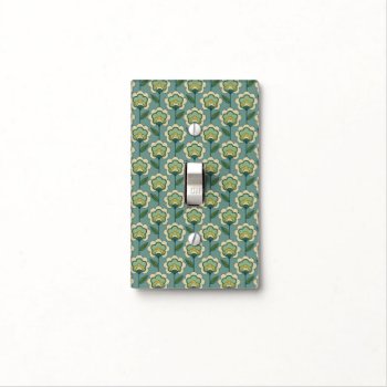 Teal & Yellow Floral Pattern Light Switch Cover by trendzilla at Zazzle