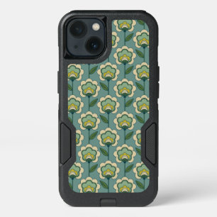 Teal & Yellow Floral Pattern iPhone 13 Case