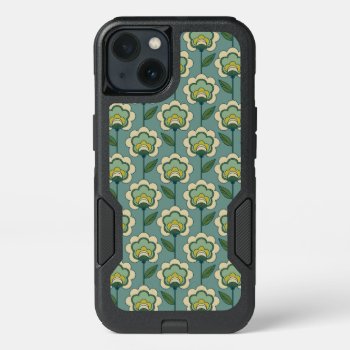 Teal & Yellow Floral Pattern Iphone 13 Case by trendzilla at Zazzle