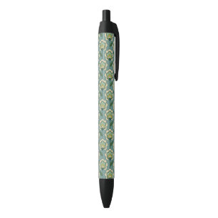 Teal & Yellow Floral Pattern Pen