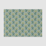 Teal &amp; Yellow Floral Pattern Tissue Paper