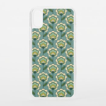 Teal & Yellow Floral Pattern Iphone Xs Case by trendzilla at Zazzle