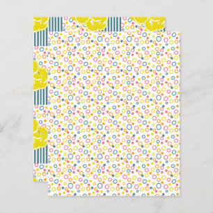 Teal Yellow Pink Orange Dots Circles Scrapbook Pap