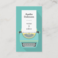 Teal yellow retro typewriter professional writer