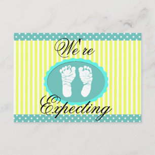 Teal & Yellow "We're Expecting" Announcement
