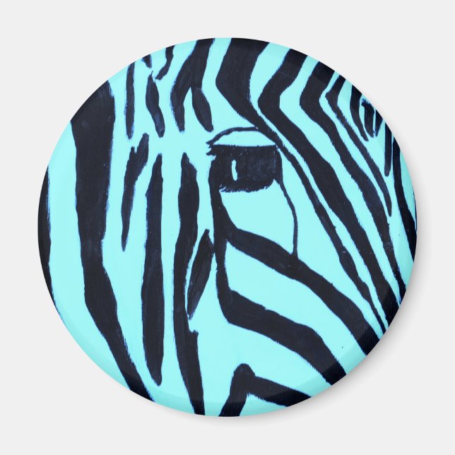 Teal Zebra Magnet (Front)