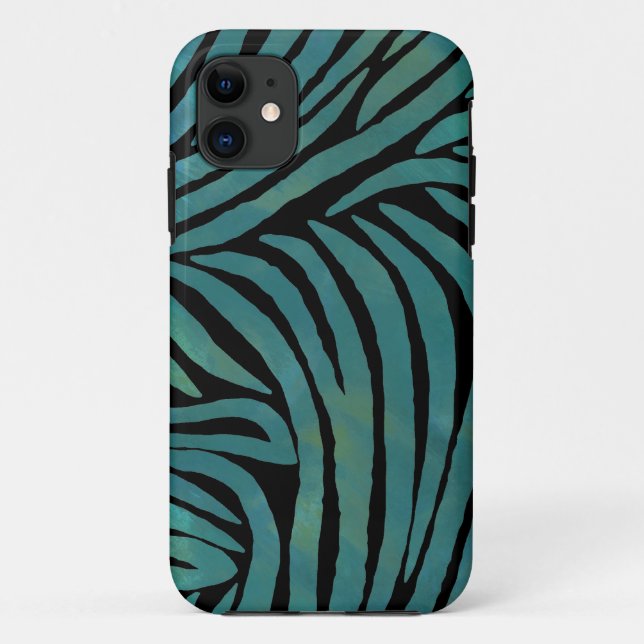 Teal Zebra Print Case-Mate iPhone Case (Back)