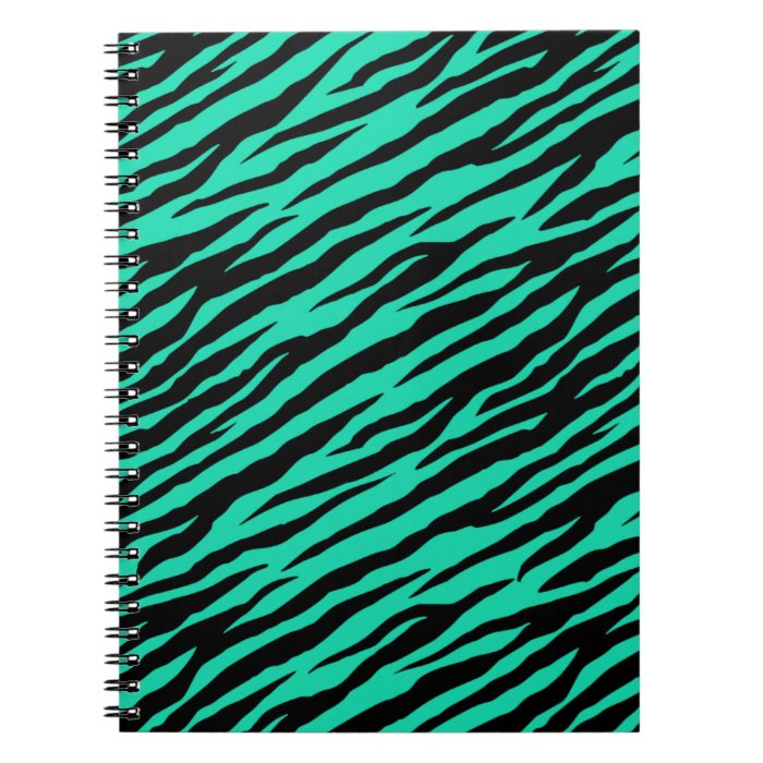 Teal Zebra Print Spiral Notebook
