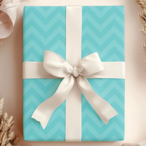 Teal Zigzag Modern Chic Wrapping Paper